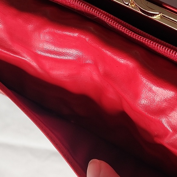 Host pick😍 Givenchy Quilted Long Flap Wallet Red Lambskin converter Crossbody - Picture 12 of 16